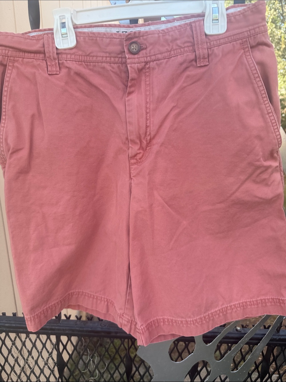 Izod Men's Flat Front Chino Shorts in Rose